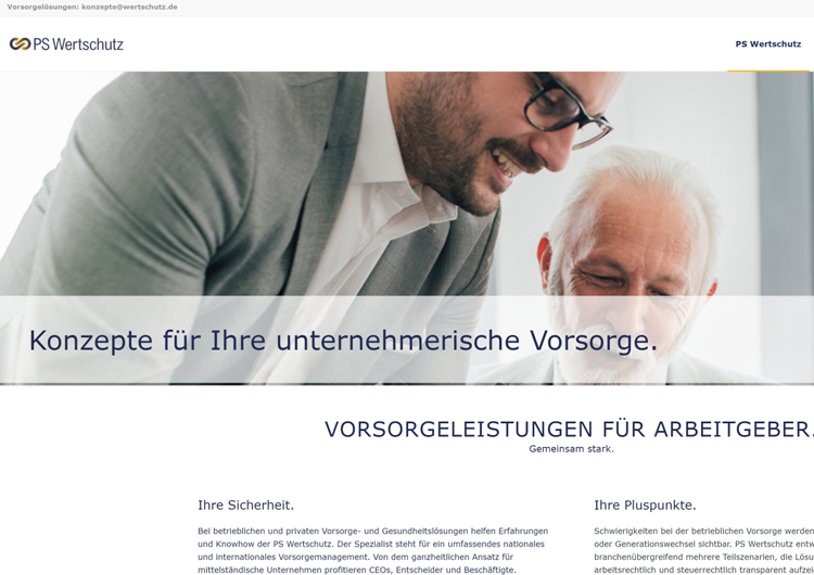 PS Wertschutz Marketer Webseite 2020