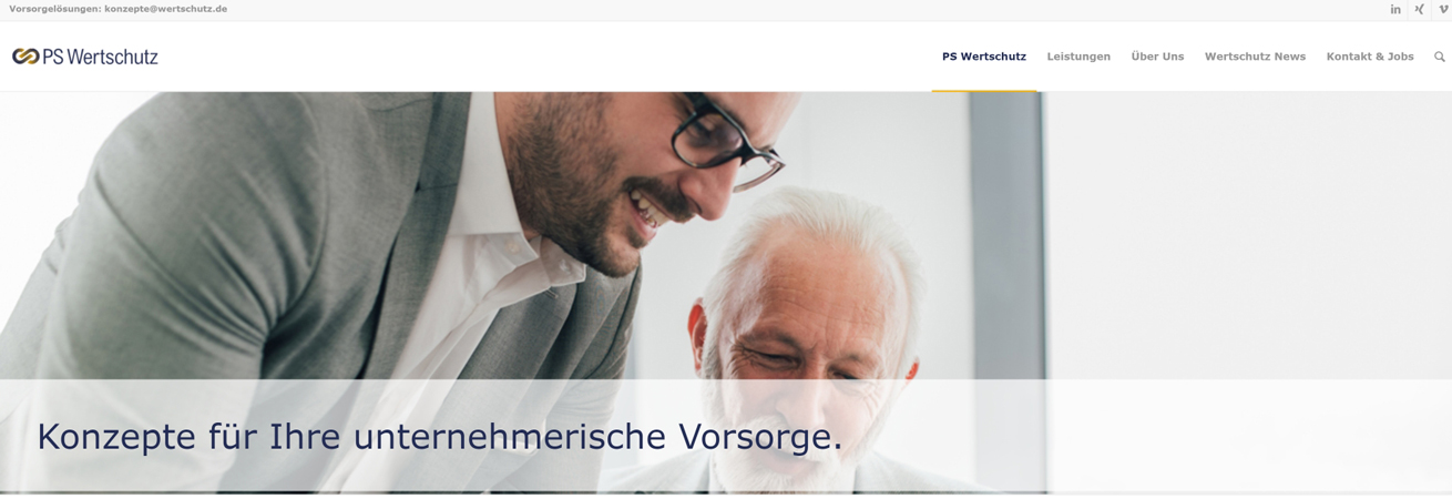 PS Wertschutz Marketer Webseite 2020