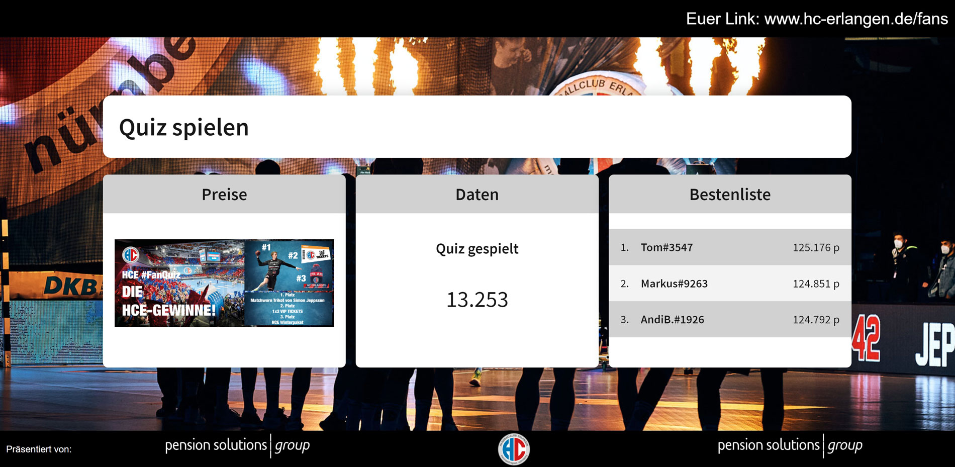 HC Erlangen vs. HWB Balingen-Weilstetten Nürnberg Fan-Quiz 11.2020