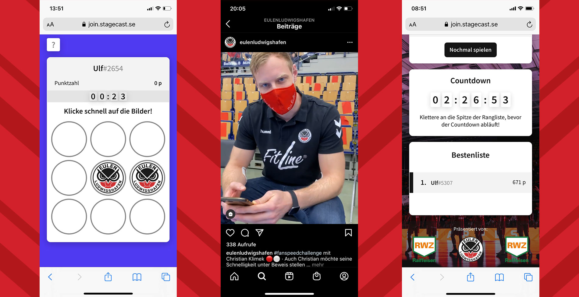 Eulen Ludwigshafen vs. Füchse Berlin Fan-Speed-Challenge 12.2020
